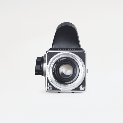 Hasselblad 500CM Black + Silver Carl Zeiss Planar 80mm F/2 .8 + Prism Finder | CLA'd