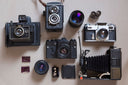 A collection of restored film cameras from Brooklyn Film Camera, the shop behind this guide to the best film cameras under $500