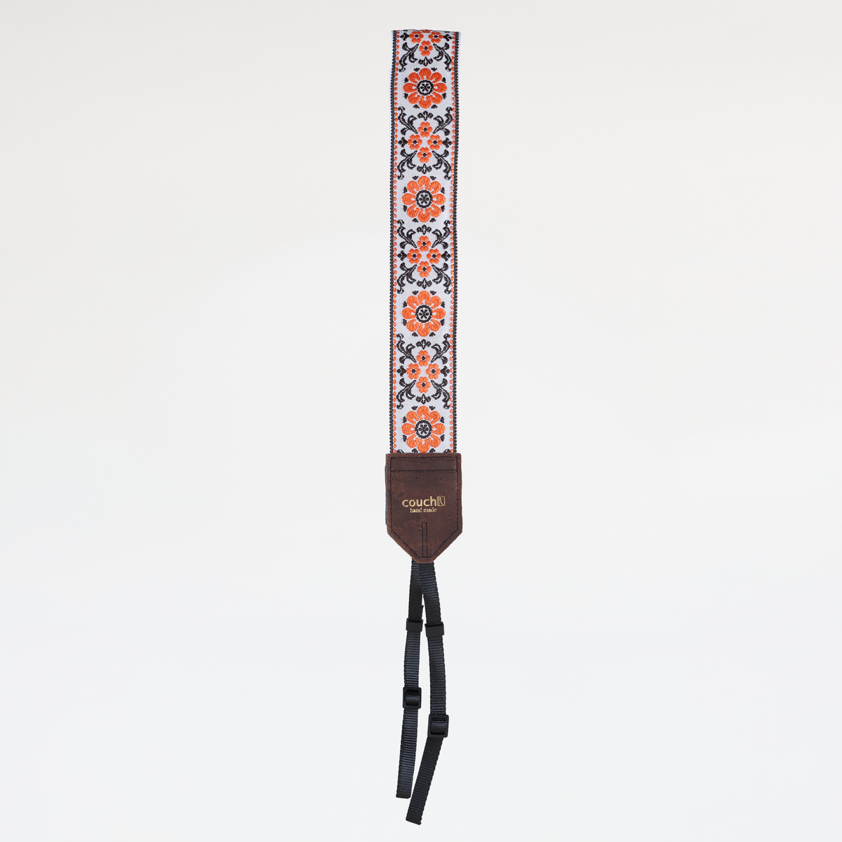 Couch Camera Strap | Cork and Orange Flowers