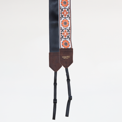 Couch Camera Strap | Cork and Orange Flowers