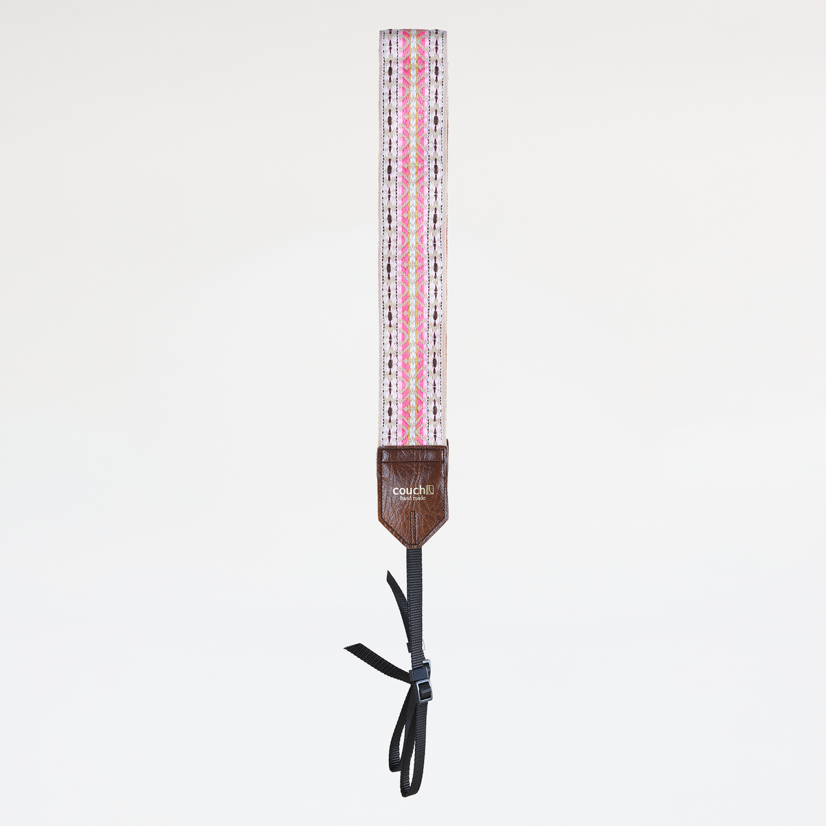 Couch Camera Strap | Dylan White and Pink