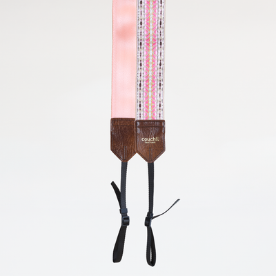 Couch Camera Strap | Dylan White and Pink