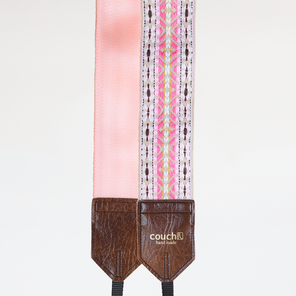 Couch Camera Strap | Dylan White and Pink