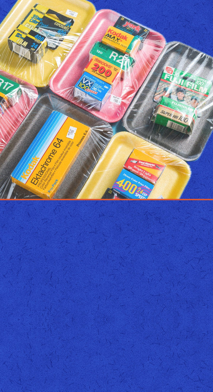 Expired film packed on supermarket trays