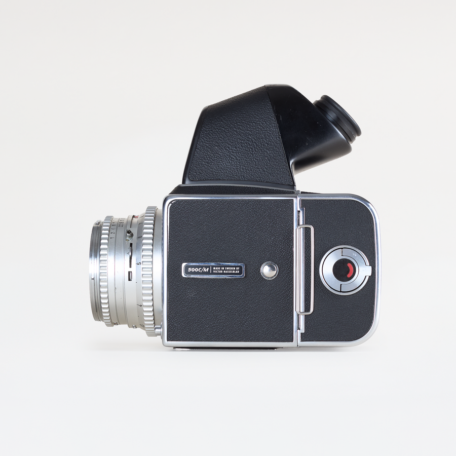 Hasselblad 500CM Black + Silver Carl Zeiss Planar 80mm F/2 .8 + Prism Finder | CLA'd