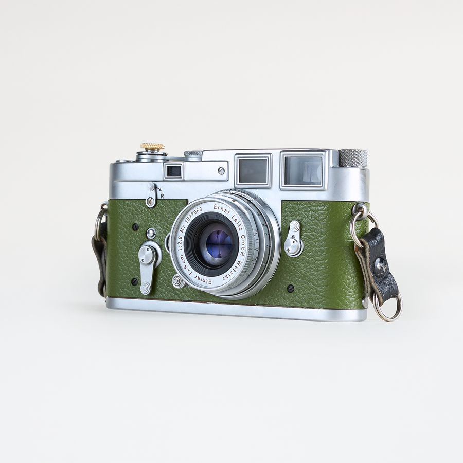 Leica M3, Single Stroke + Elmar (Collapsible) 50mm F/2.8 | CLA'd (Green Leather)