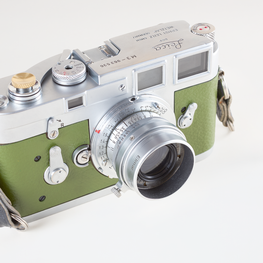 Leica M3, Single Stroke + Elmar 35mm F/3.5 | CLA'd (Green Leather)