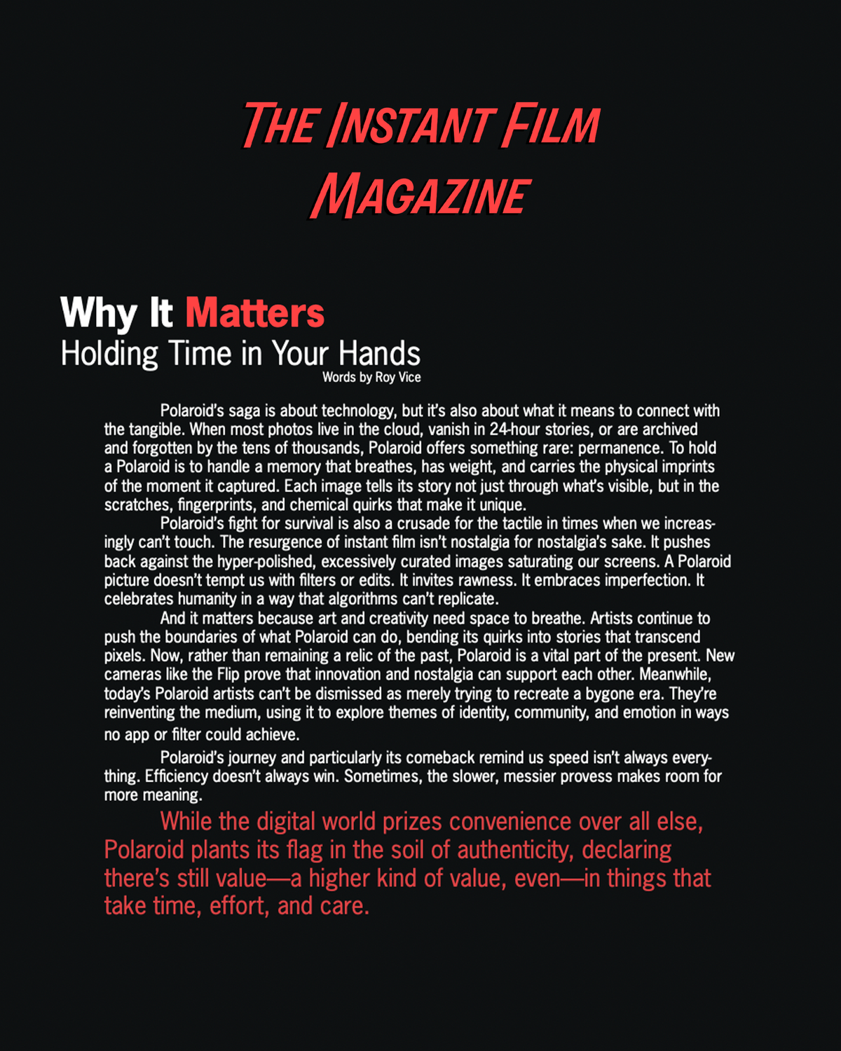 The Instant Film Magazine | Issue 01